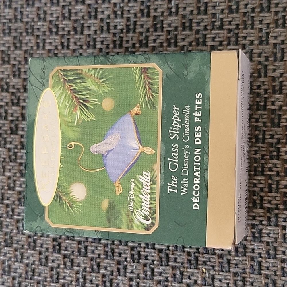 #1 Vintage Hallmark Keepsake Disney Ornament Miniature.  The Glass Slipper